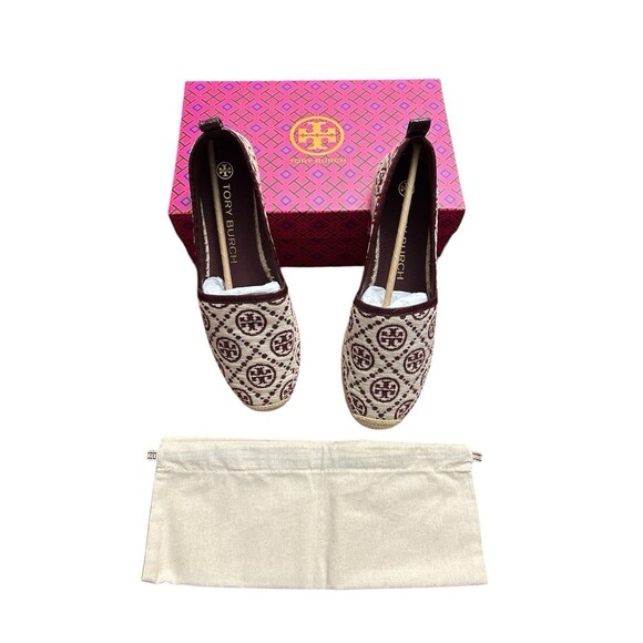 Tory Burch Shoes - Tory Burch T Monogram Soft Croco Embossed Flatform Espadrille Shoe Sz 9.5  $298